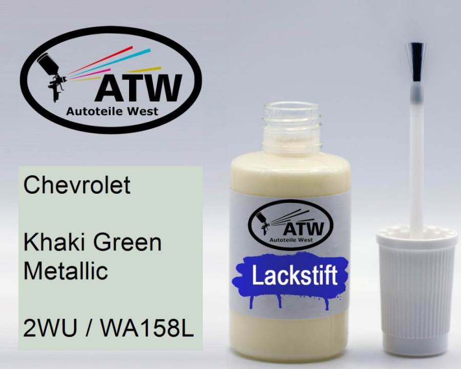 Chevrolet, Khaki Green Metallic, 2WU / WA158L: 20ml Lackstift, von ATW Autoteile West.